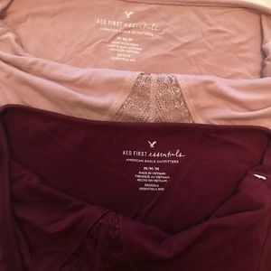 Two halter top bodysuits